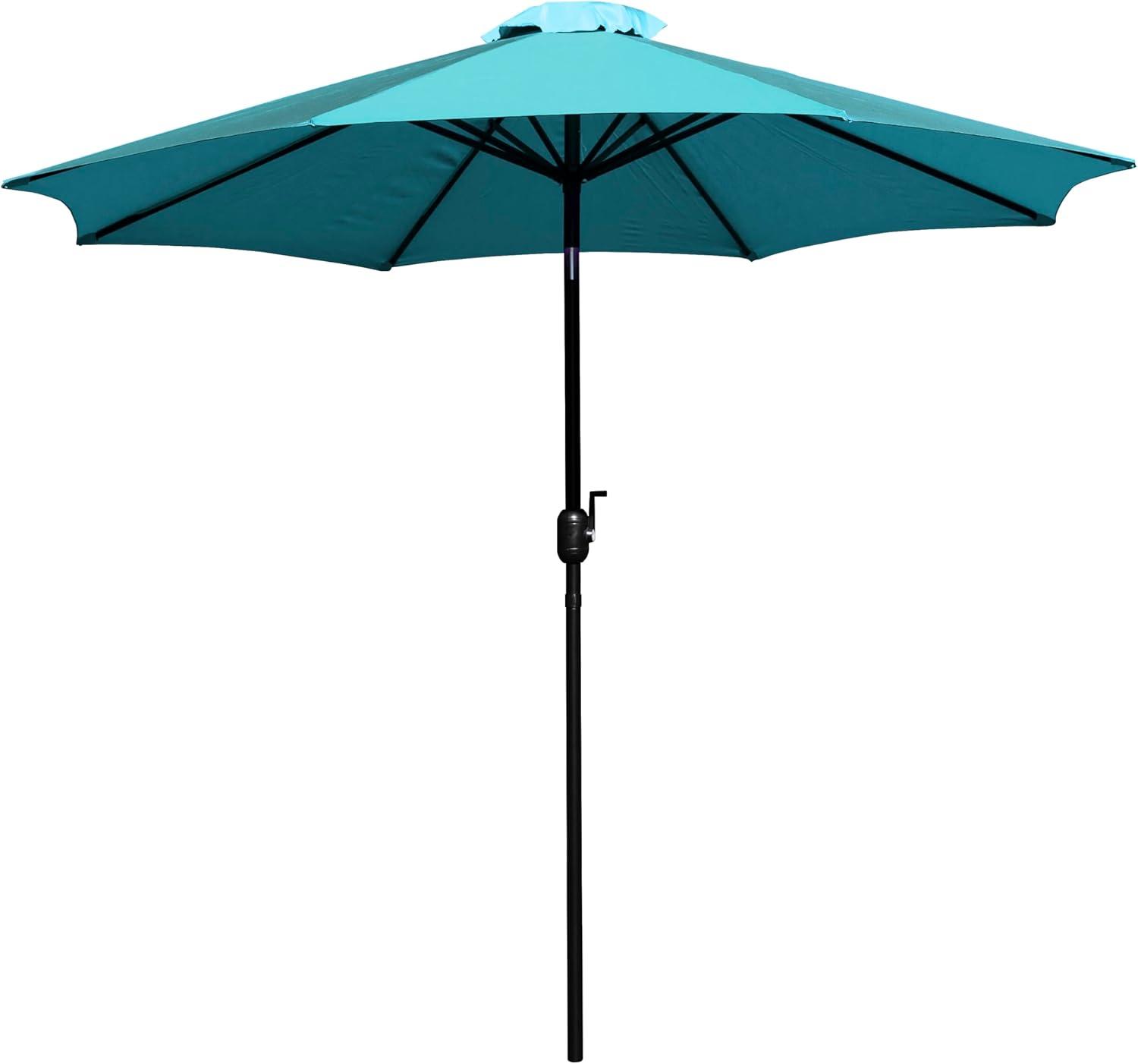 Flash Furniture Teal 9 FT Round Umbrella with 1.5" Diameter Aluminum Pole with Crank and Tilt Function
