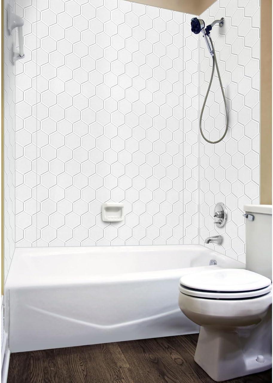 Hex Tile - Mirroflex - Tub and Shower Wall Panel