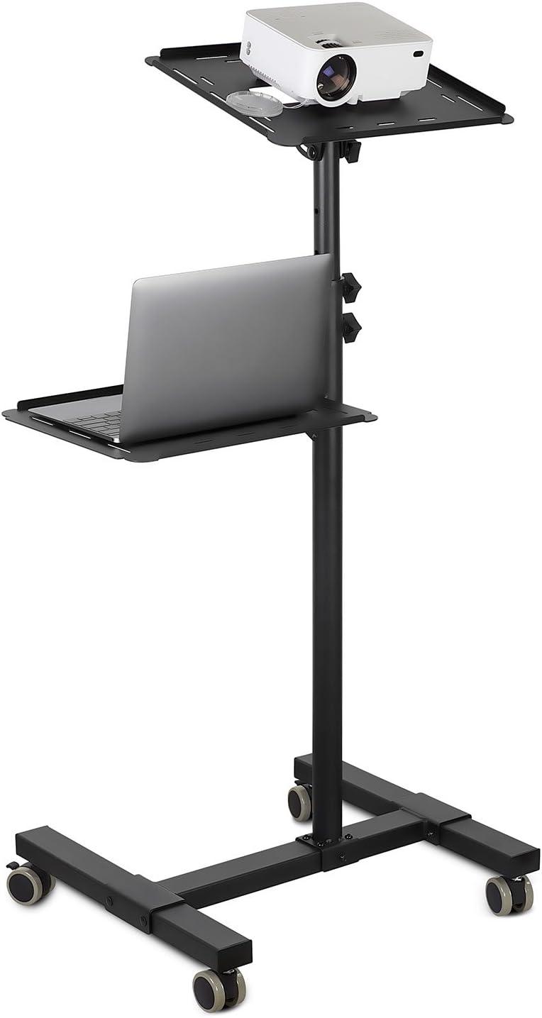 Mount-it Mount-It! Mobile Projector and Laptop Stand with 2 Shelves, Rolling Cart
