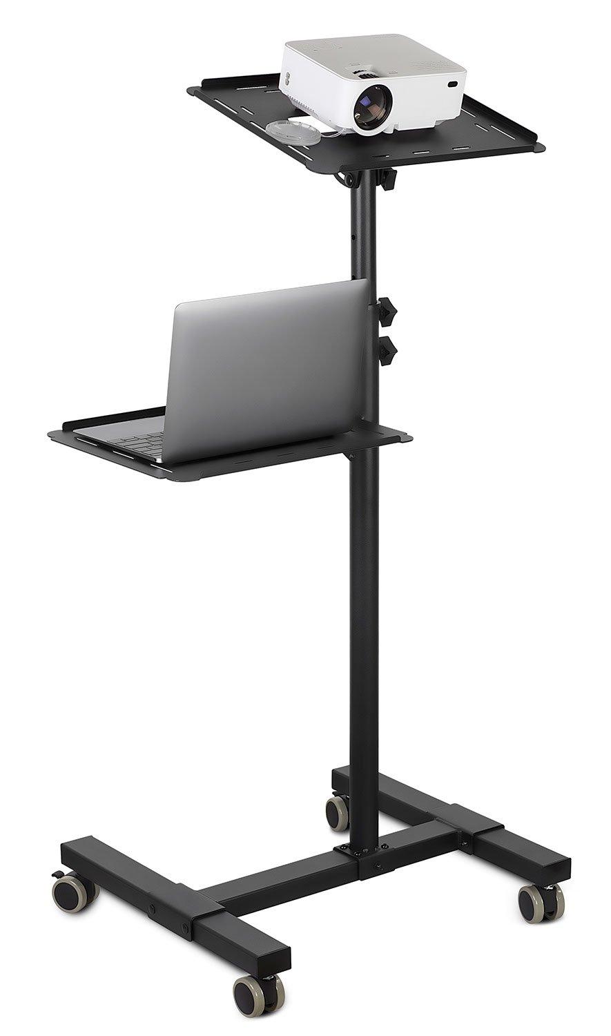 Mount-it Mount-It! Mobile Projector and Laptop Stand with 2 Shelves, Rolling Cart