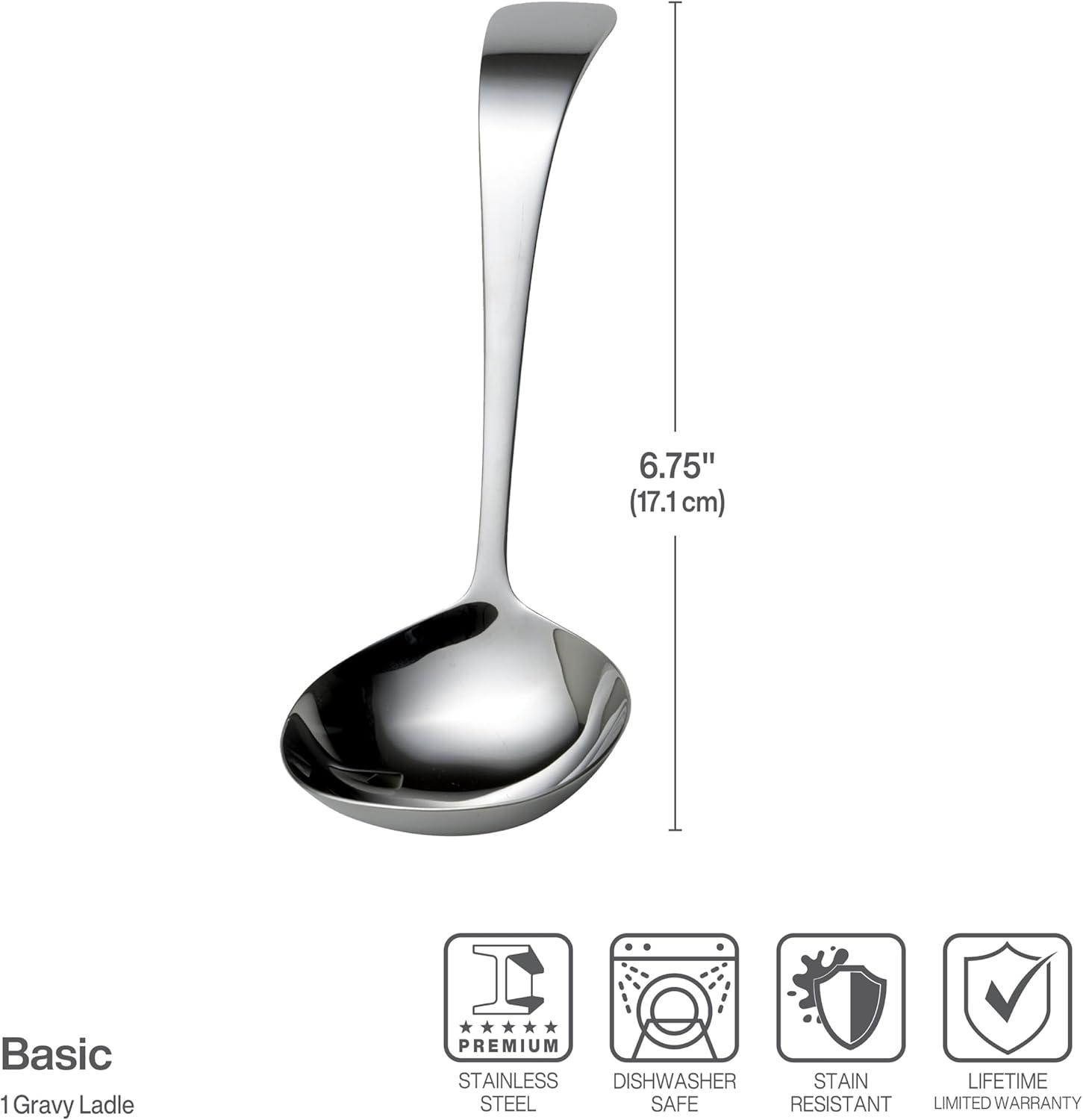 Stainless Steel BPA-Free Gravy Ladle, Silver