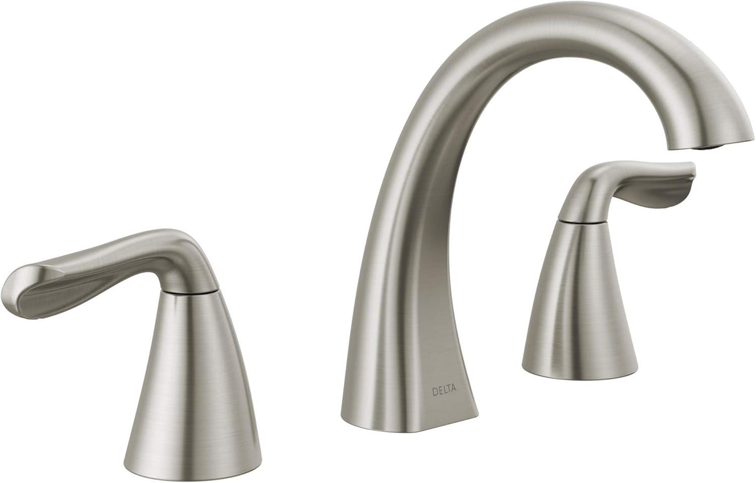 Delta Arvo 6.31" SpotShield Brushed Nickel Widespread Bathroom Faucet