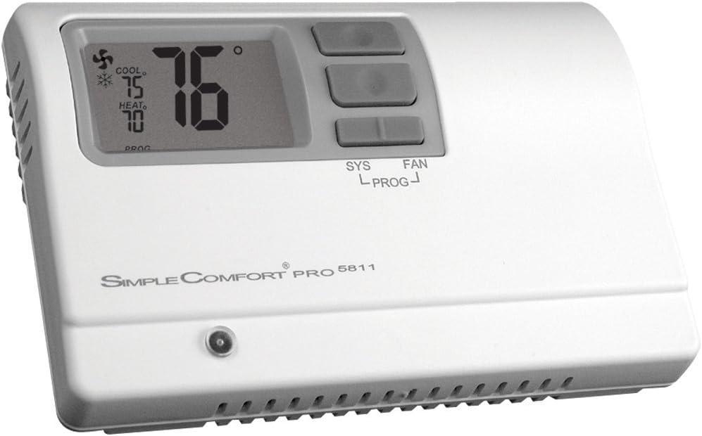 White Programmable Digital Heat Pump Thermostat