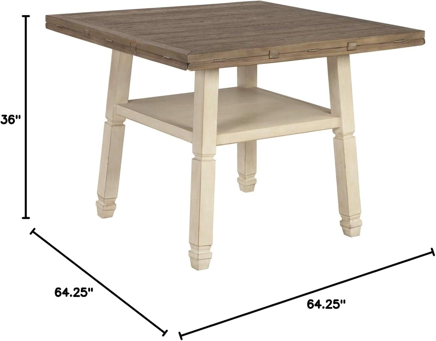 Ashley Bolanburg Drop Leaf Counter Height Dining Table in White