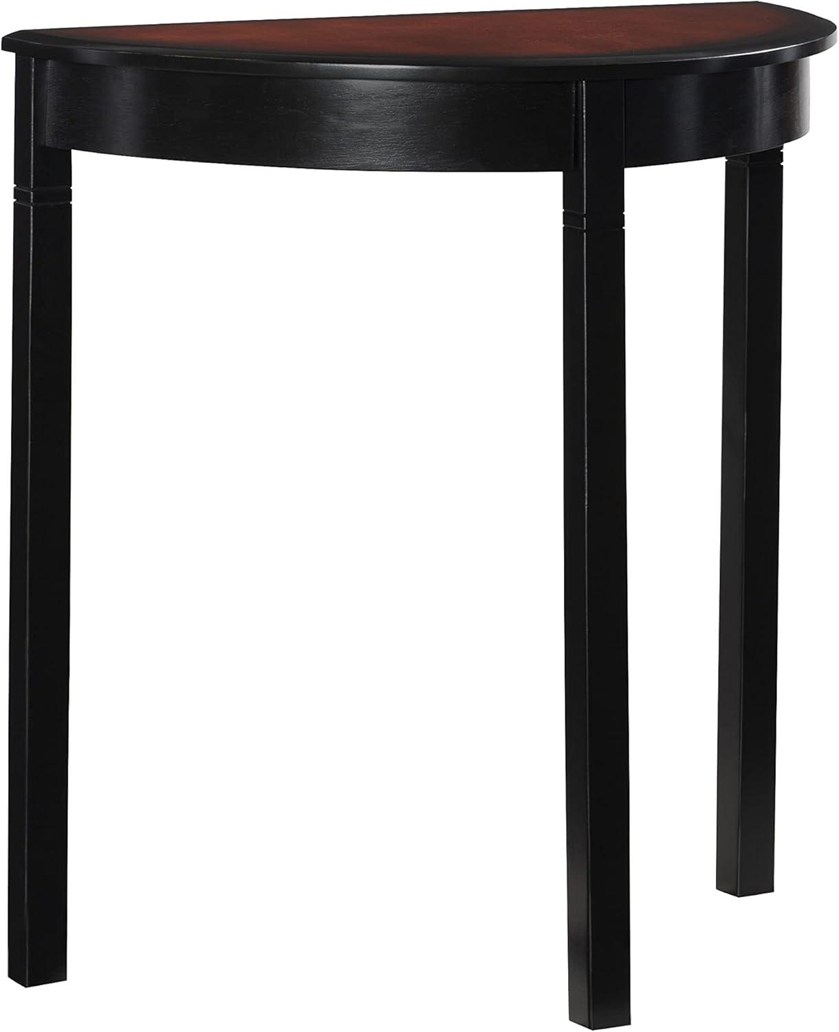 Camden Traditional Wood Demi Lune Console Table Black Cherry - Linon: Sturdy Entryway Furniture, Half Moon Shape, MDF Composite