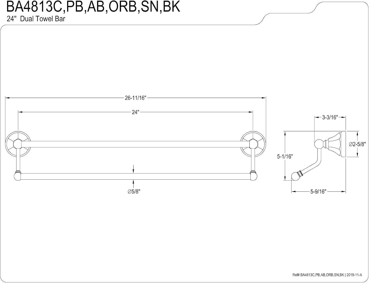 Kingston Brass Metropolitan 24" Dual Towel Bar