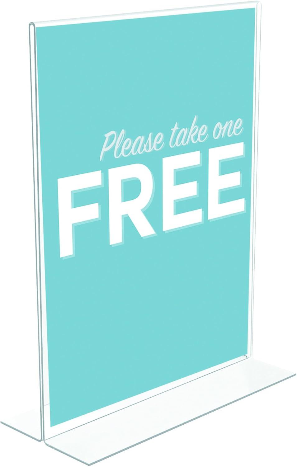 Deflect-O Corporation Classic Image Stand-Up Two-Sided Desktop Sign Holder, Plastic, 8-1/2 x 11