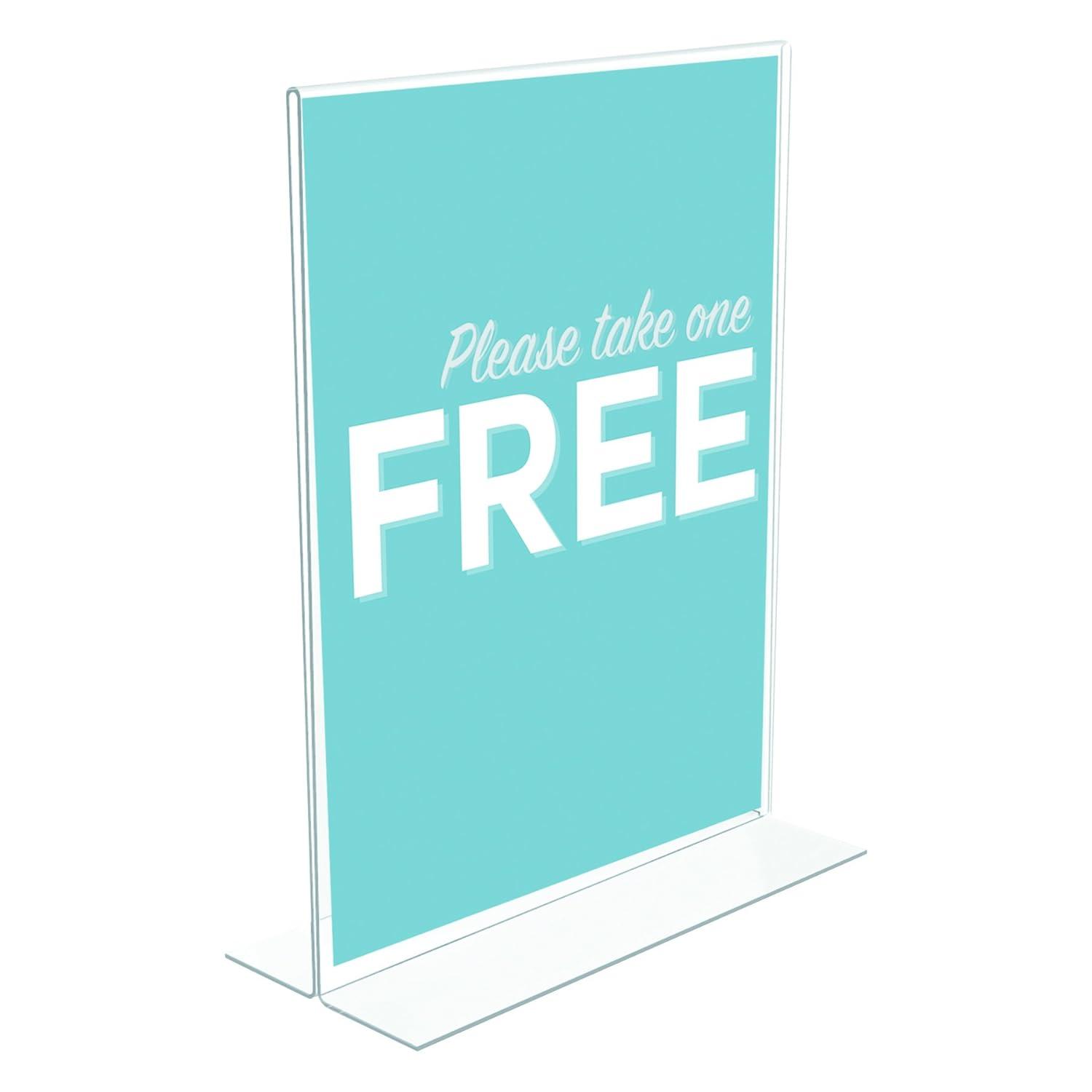 Deflect-O Corporation Classic Image Stand-Up Two-Sided Desktop Sign Holder, Plastic, 8-1/2 x 11
