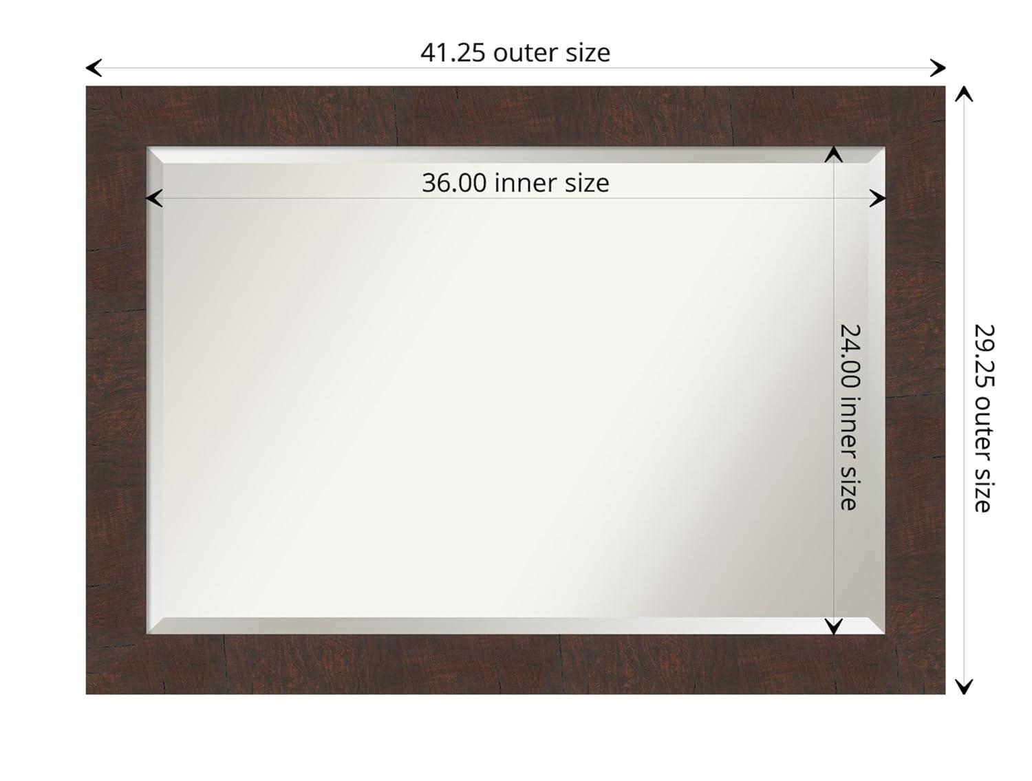 Wildwood Brown Distressed Walnut Rectangular Wall Mirror