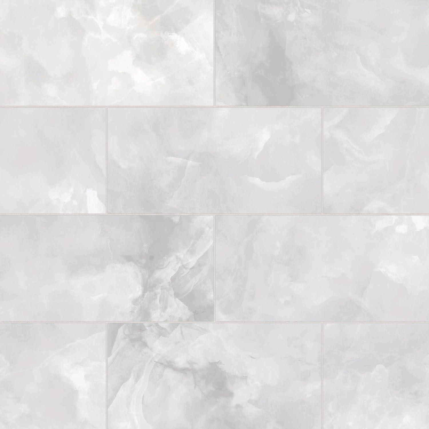 Gemma 12" x 24" Polished Porcelain Marble Look Wall & Floor Tile