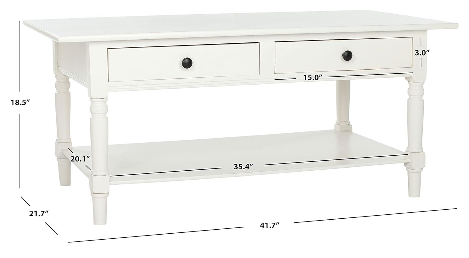 Boris Coffee Table - Distressed Cream - Safavieh