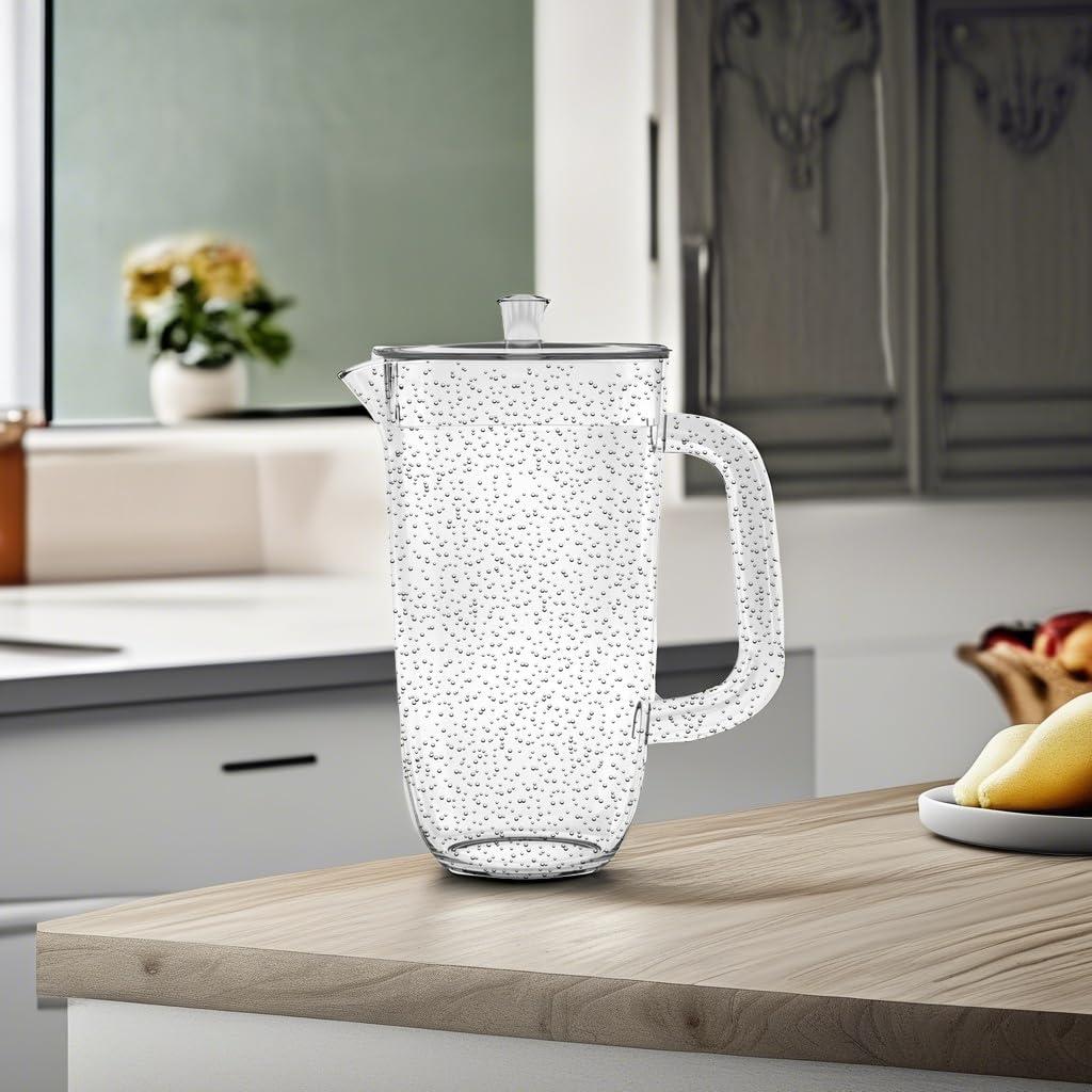 Clear 100 oz Bubble Acrylic Pitcher with Lid