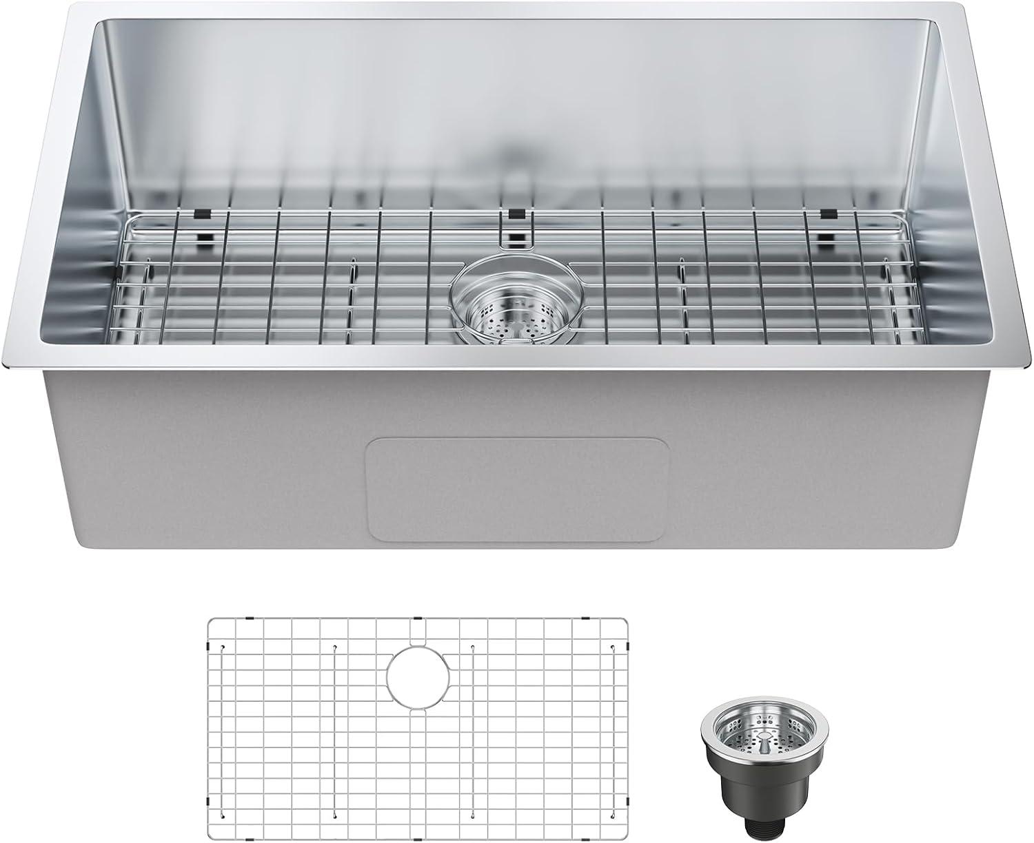 30'' Stainless Steel Drop-In Single Bowl Kitchen Sink