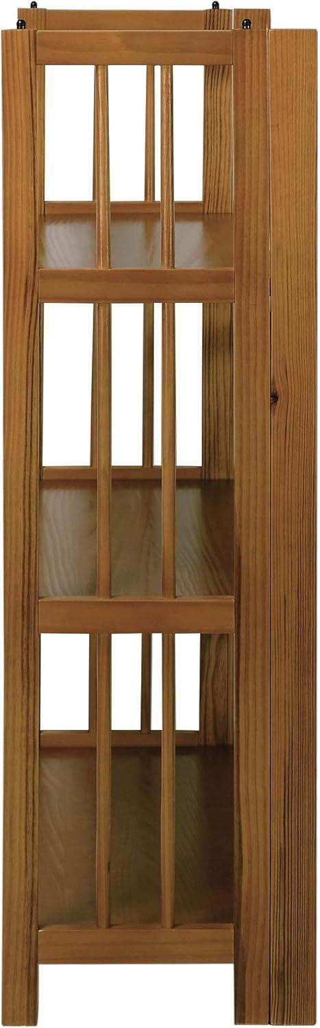 Mission Chestnut Medium Stained 3-Shelf Stackable Wood Bookcase