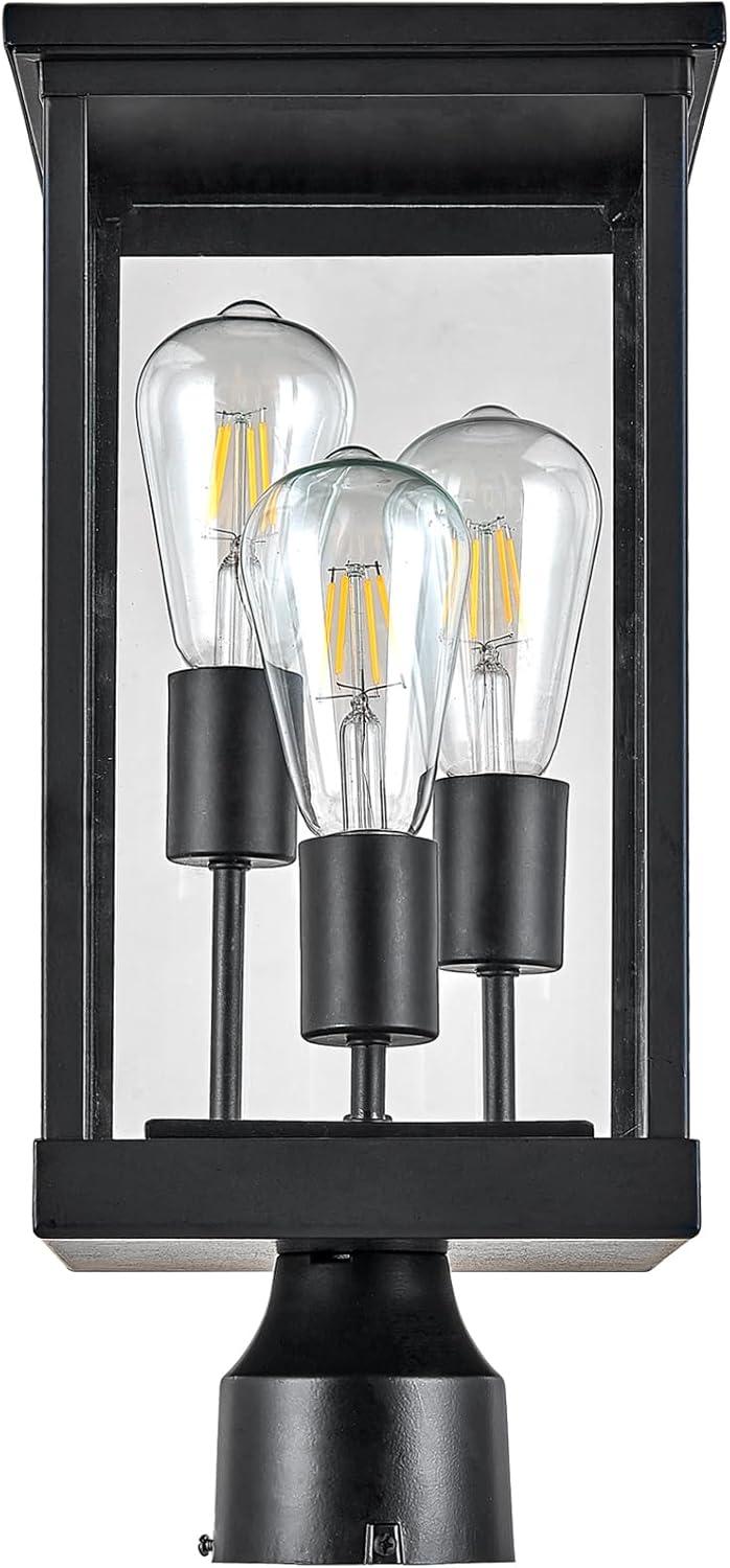 Design House 589200-BLK Mayfield Outdoor Post Top Light with Clear Glass Modern for Porch Entryway Patio, Black