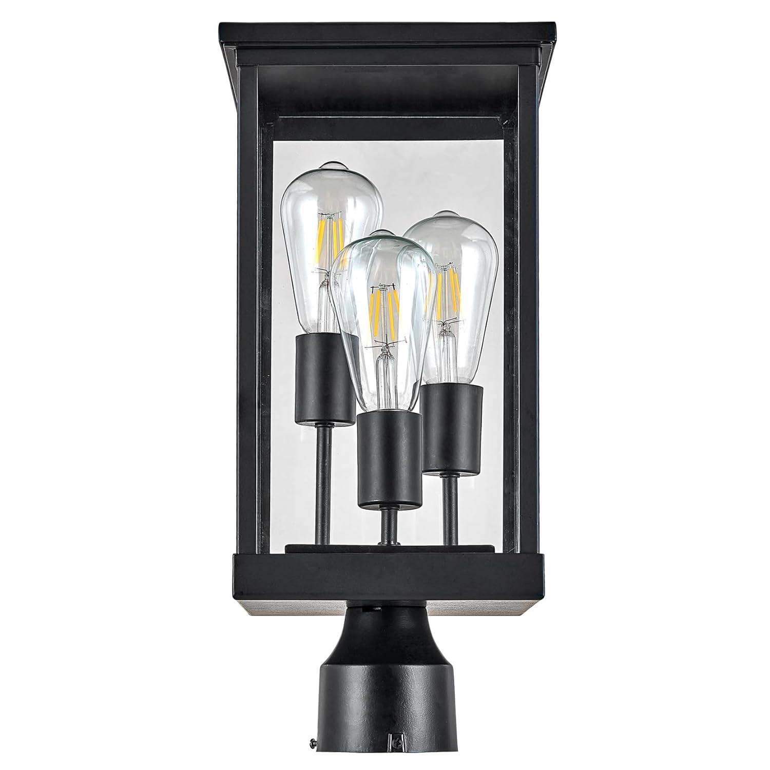 Design House 589200-BLK Mayfield Outdoor Post Top Light with Clear Glass Modern for Porch Entryway Patio, Black