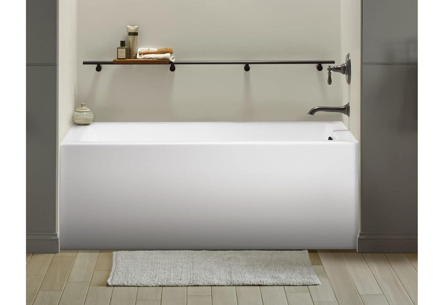 Underscore 60" x 32" Rectangular Alcove Soaking Bathtub with Integral Apron