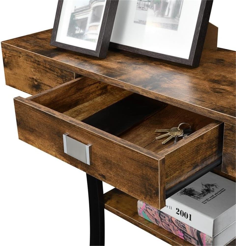 Convenience Concepts Newport 1 Drawer Harri Console Table with Shelves, Multiple Finishes