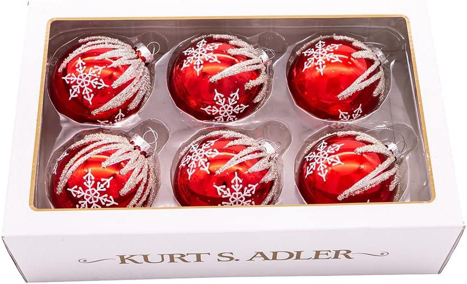 Kurt Adler Glass Ball Ornament (Set of 6)