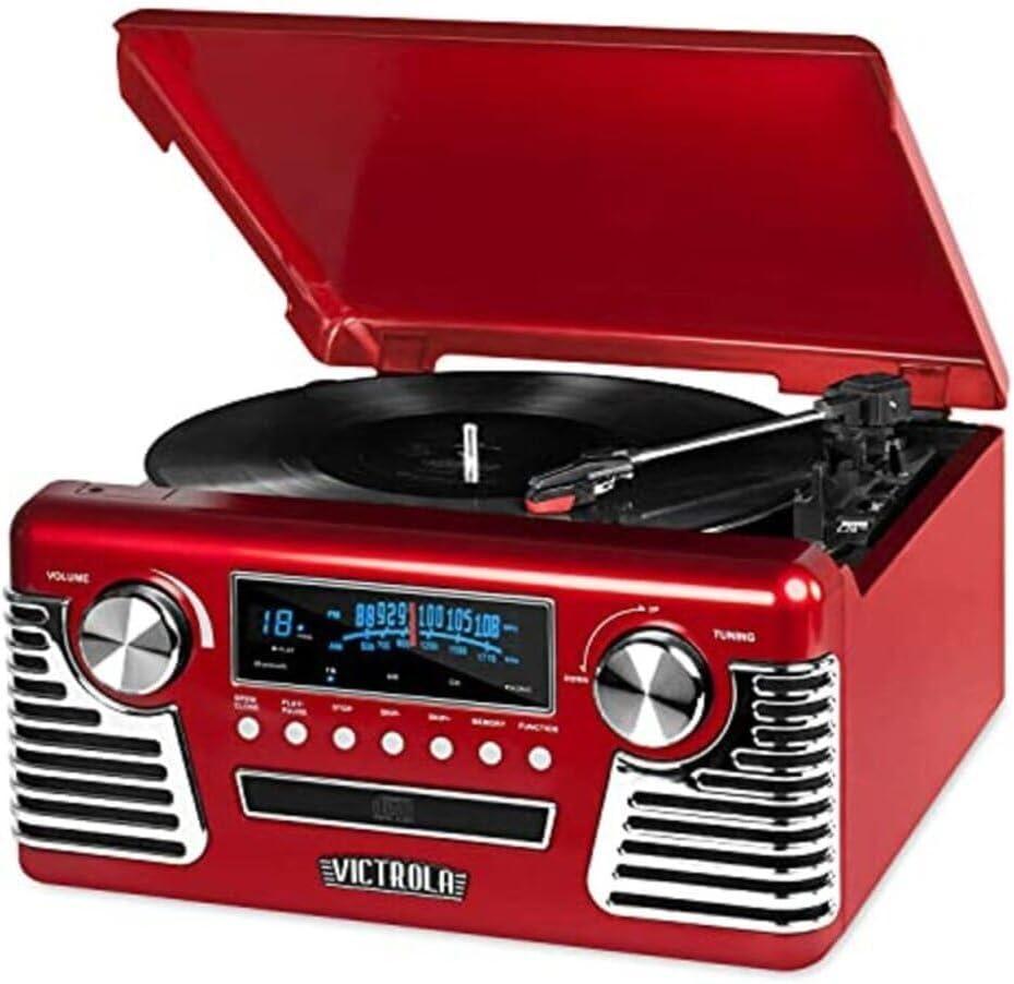Victrola Retro 3-Speed Bluetooth Record Player - Red