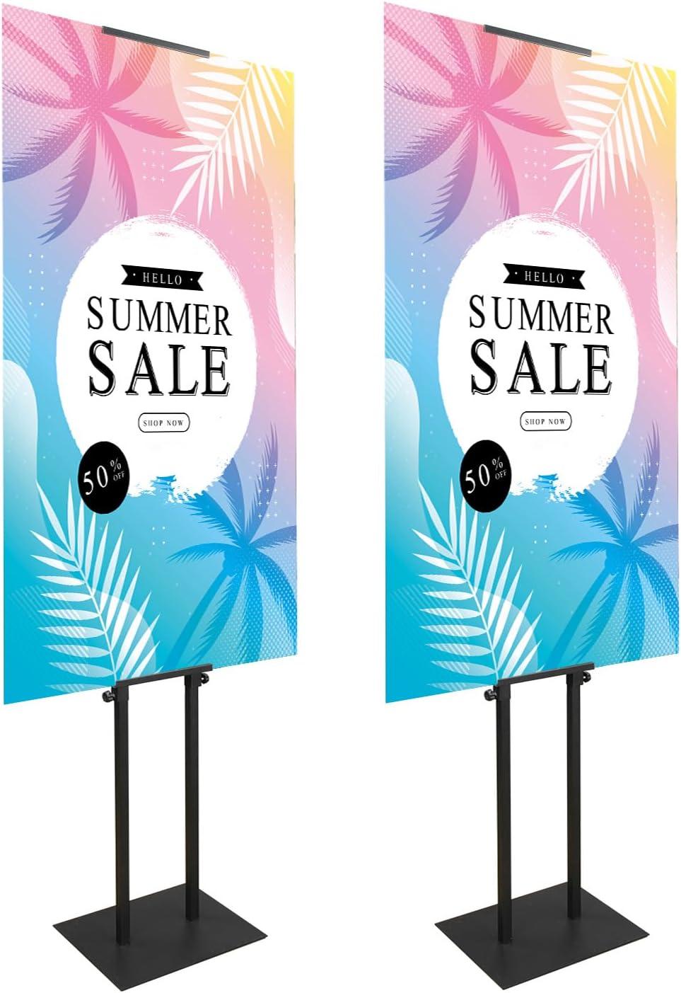 Poster Board Stand for Display, Heavy Duty Floor Sign Holder for Foam Board, Double Sided Display for Business Advertising (2Pack)
