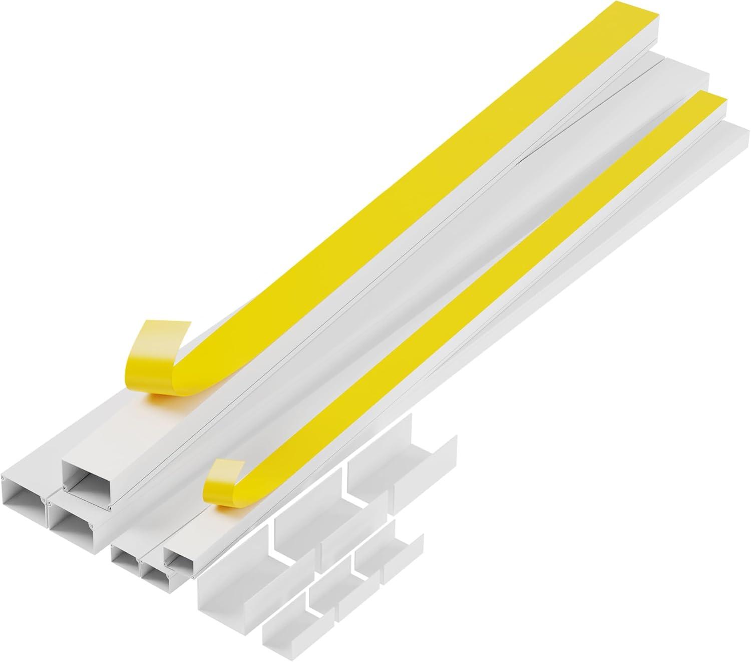 White Plastic Cable Management Kit with Connectors, 39" Small and Medium