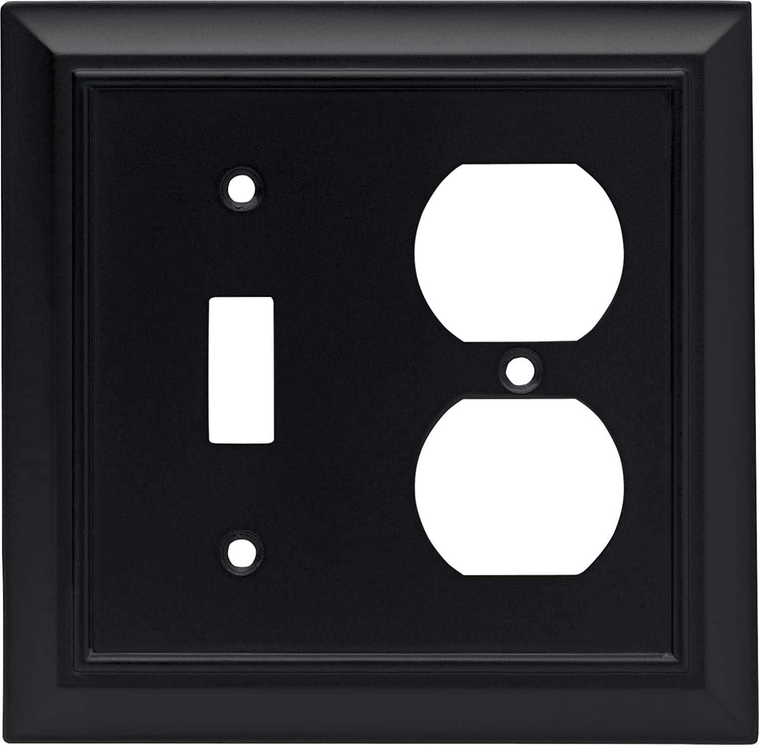 Architectural 2-Gang Duplex Outlet / Toggle Light Switch Combination Wall Plate