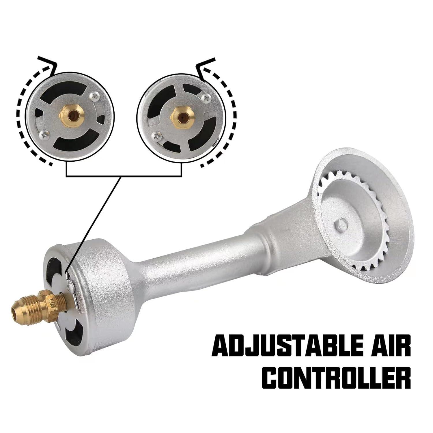 Roastove High Pressure Propane Cast-Iron Replacement Round Burner Head, Propane Burner Head with Brass Fitting Orifice