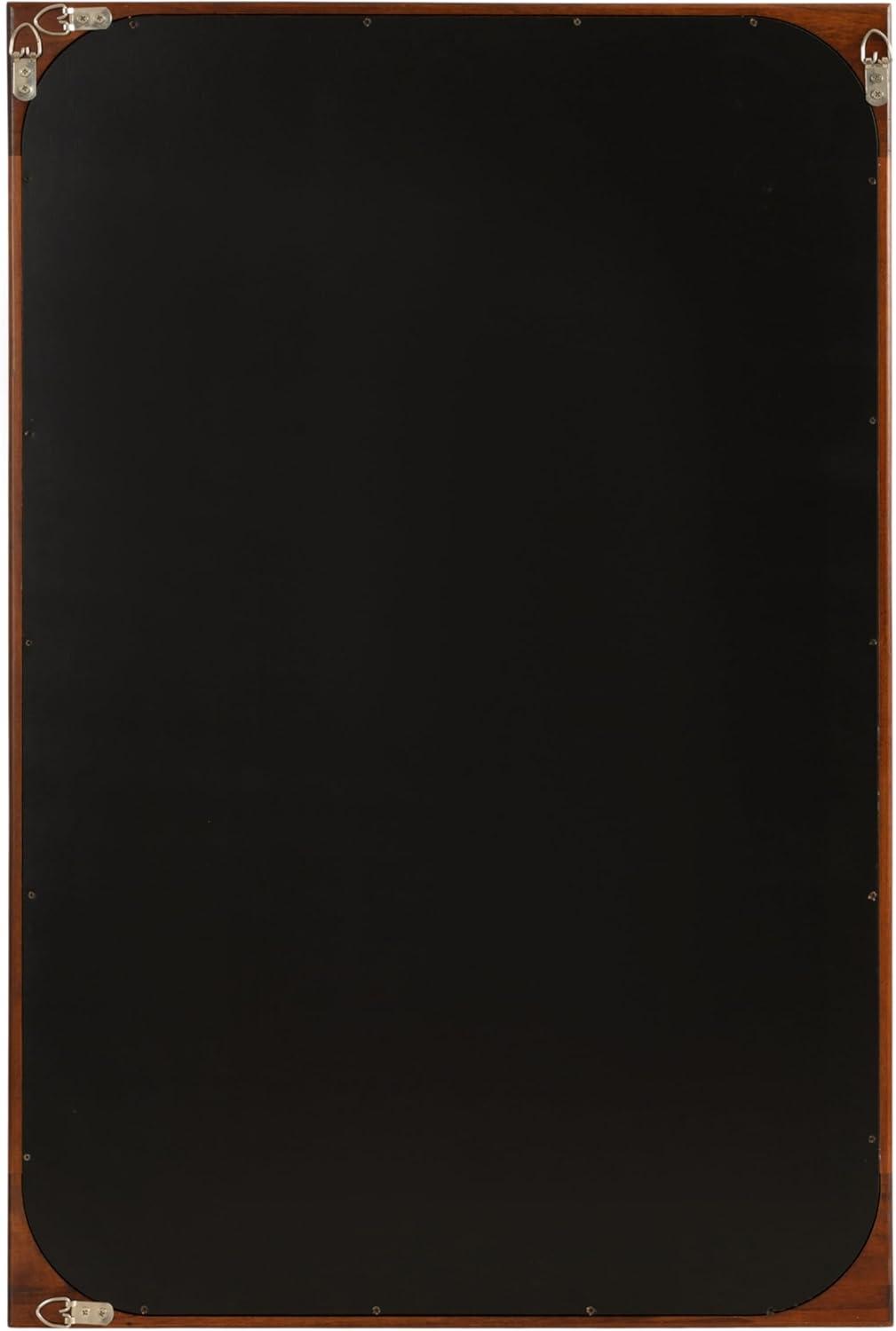 Kate & Laurel All Things Decor 24"x36" Kenai Framed Wall Mirror Walnut Brown: Modern Rectangular Design, No Assembly Required