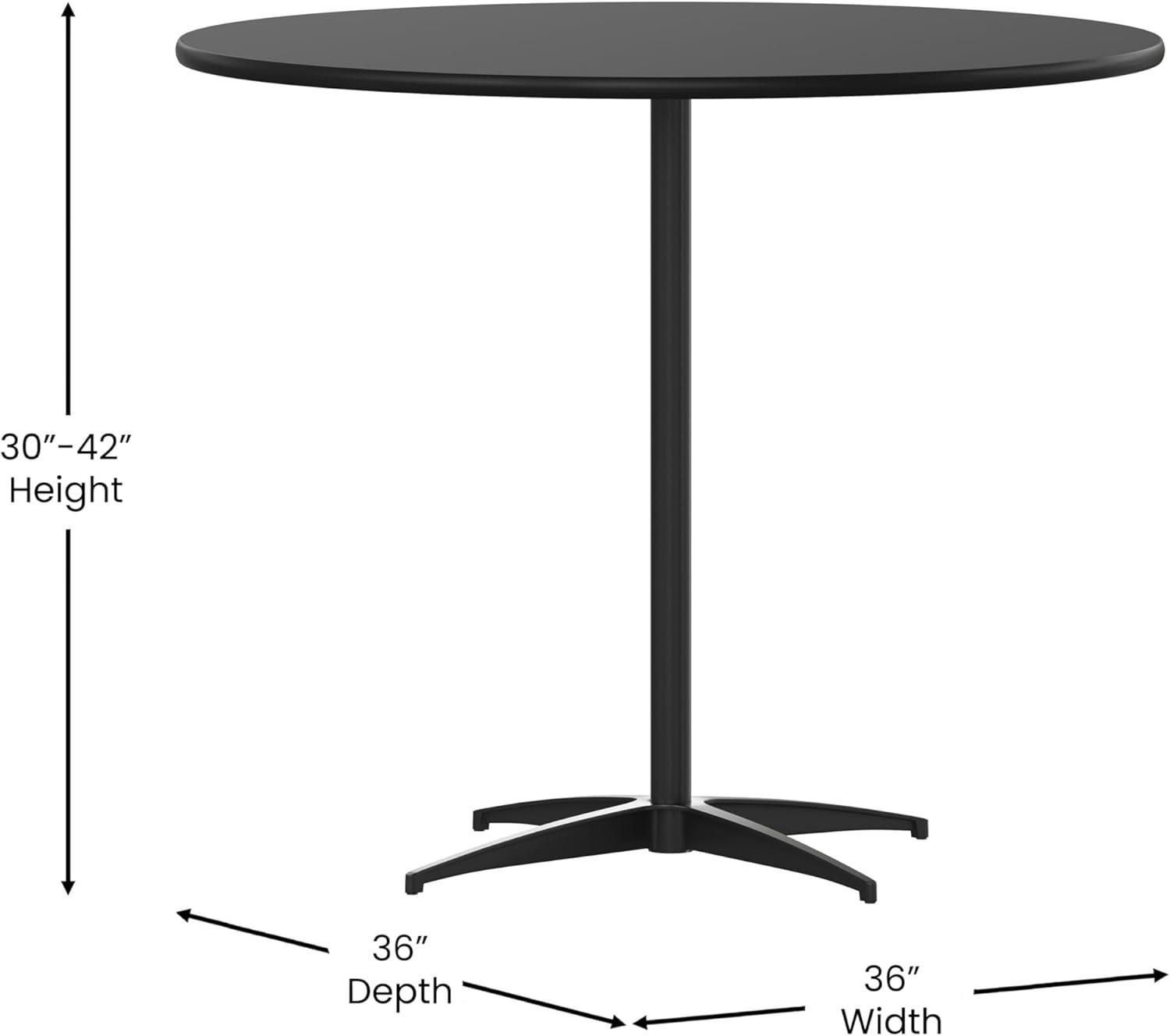 Flash Furniture Marrel Round Wood Cocktail Table with Columns by Flash Furniture