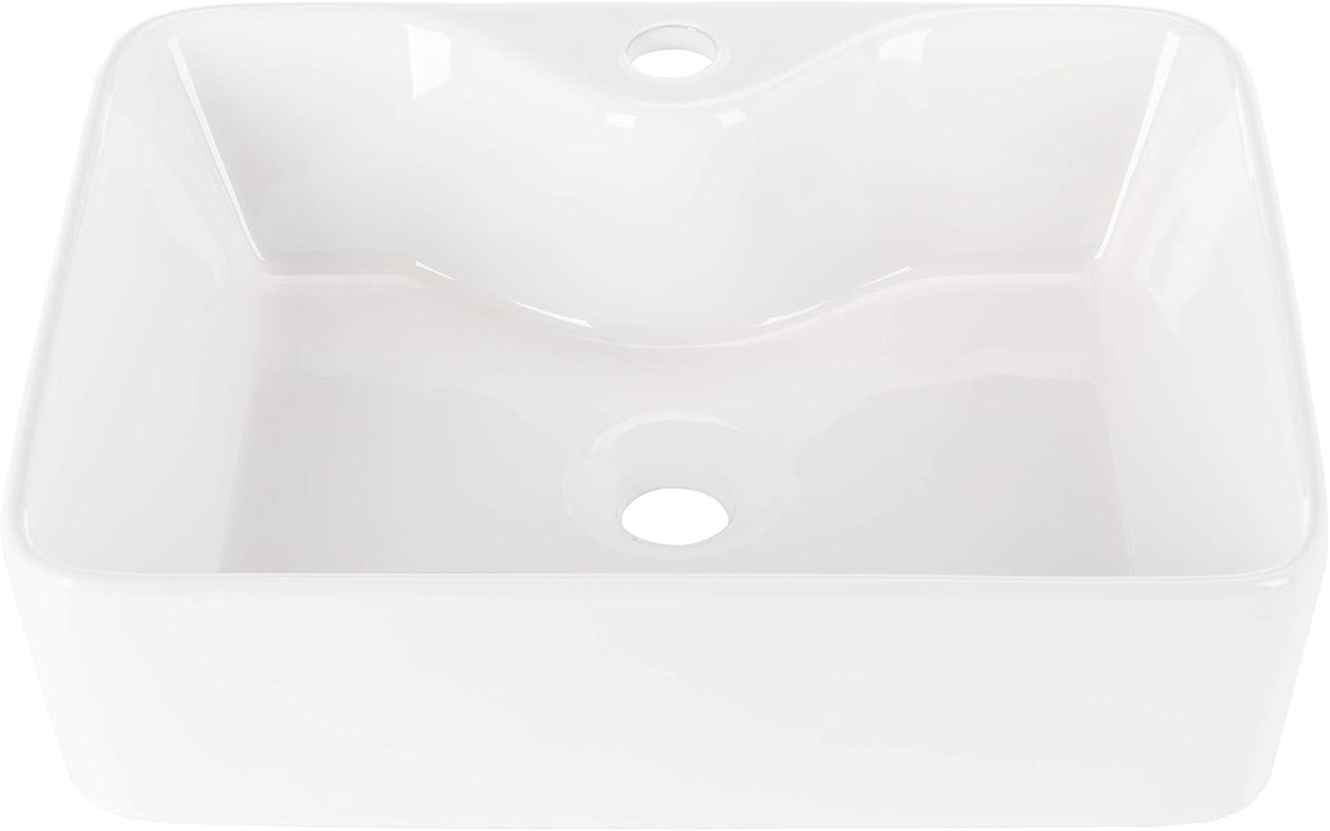 Safavieh Fen 18.9'' White Ceramic Rectangular Bathroom Sink