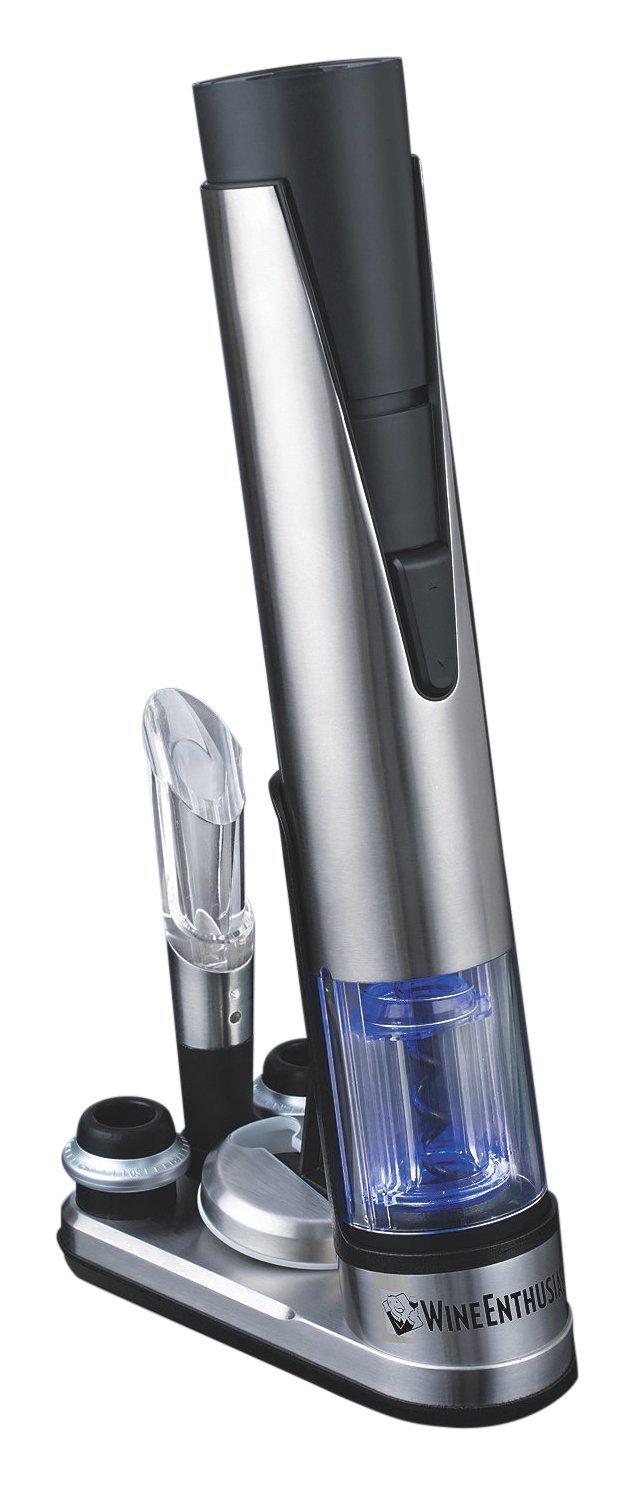 Stainless Steel Cordless Wine Bottle Opener and Preserver Set