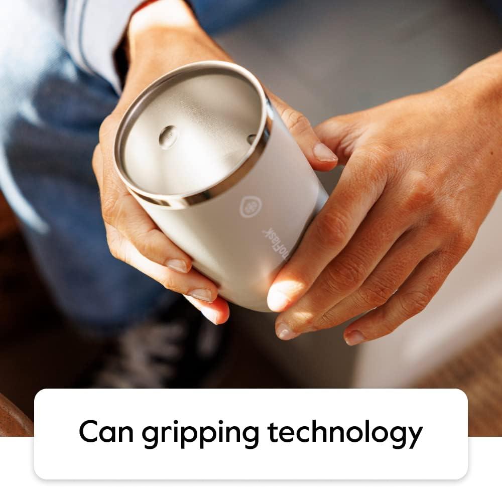 ThermoFlask 2-in-1 Vacuum Insulated Can Cooler Cup, 12 oz, Fits Slim Size Cans, Sweatproof, Non-Slip Base, Jet Black