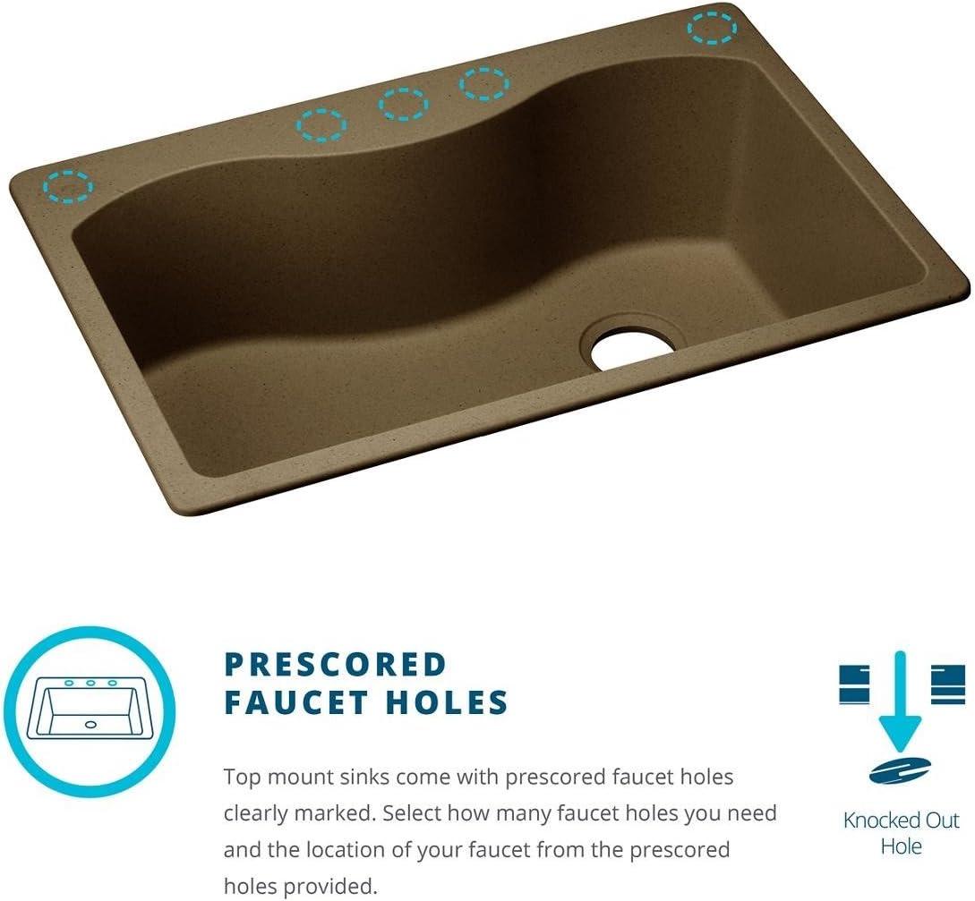 Quartz Classic 33" x 22" x 10" Double Basin Drop-In Kitchen Sink