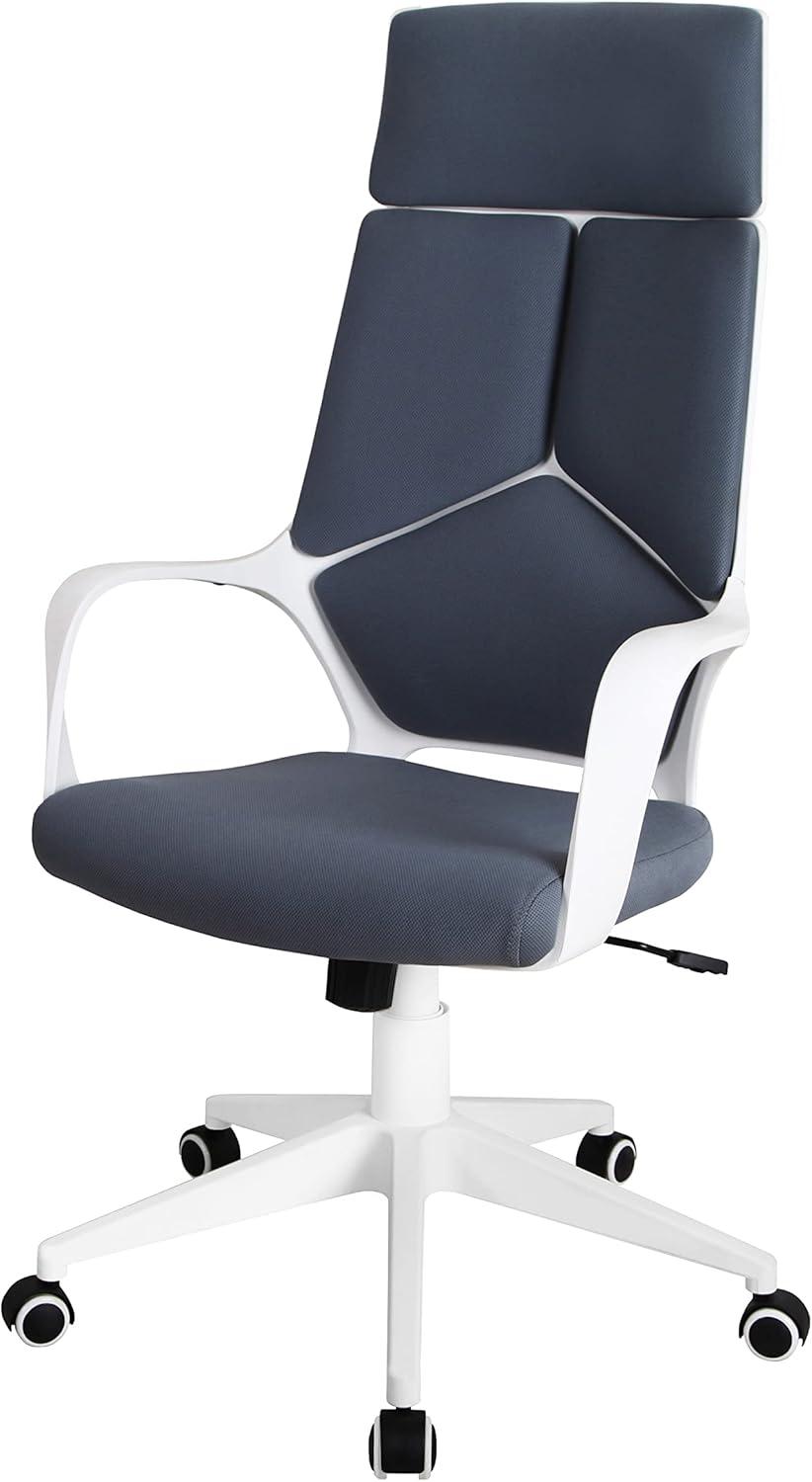 Modern Studio Office Chair Gray/White - Techni Mobili: Swivel, Adjustable, Ergonomic with Nylon Base