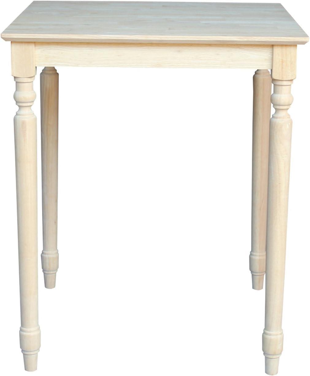 Traditional Unfinished Square Solid Wood Counter-Height Table