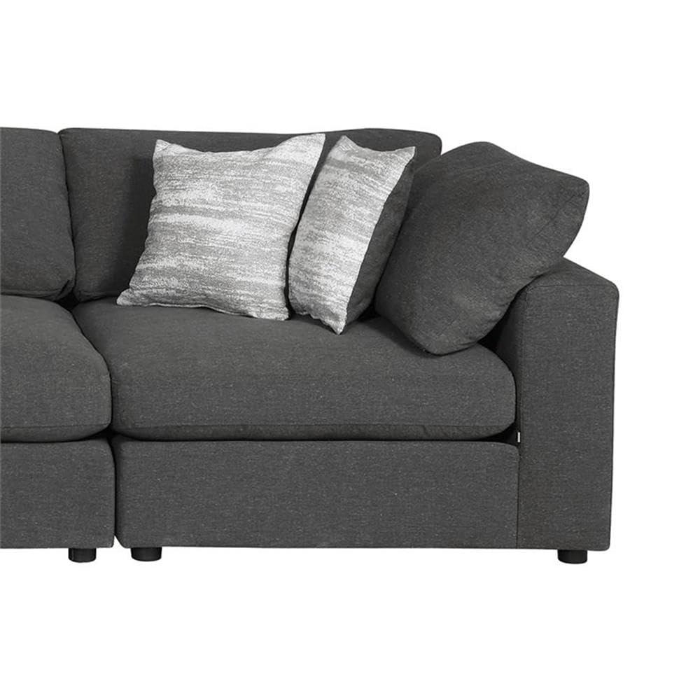 Serene 4-piece Upholstered Modular Sectional Charcoal