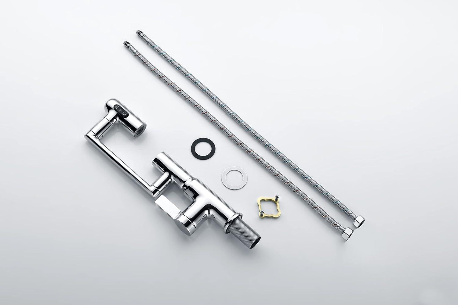 Lefton Rotatable Single Hole Bathroom Faucet with Temperature Display BF2204