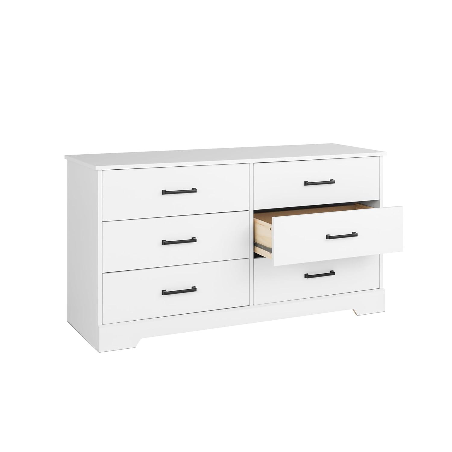 Prepac Rustic Ridge Farmhouse 6 Drawer Bedroom Dresser White