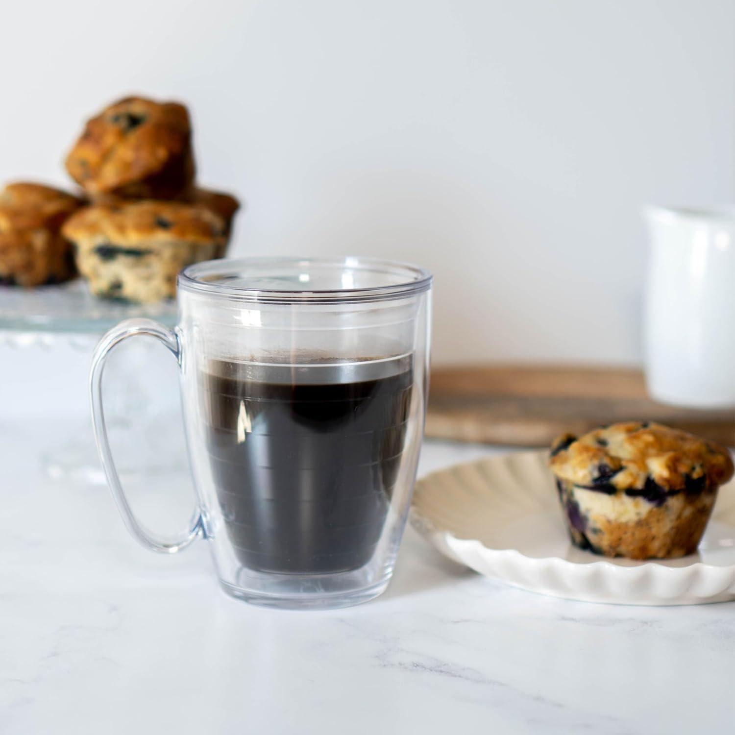 Tervis Made in USA Double Walled Clear & Colorful Tabletop Insulated Tumbler Cup Keeps Drinks Cold & Hot, 16oz Mug, Quartz