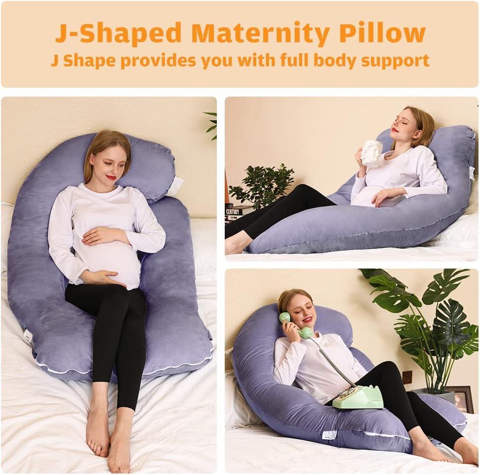 Chilling Home Pregnancy Pillows, U Shaped Full Body Pillow for Pregnancy 55 Inch Maternity Pillow for Pregnant Women, Pregnancy Must Haves Pregnancy Pillows for Sleeping with Removable Cover