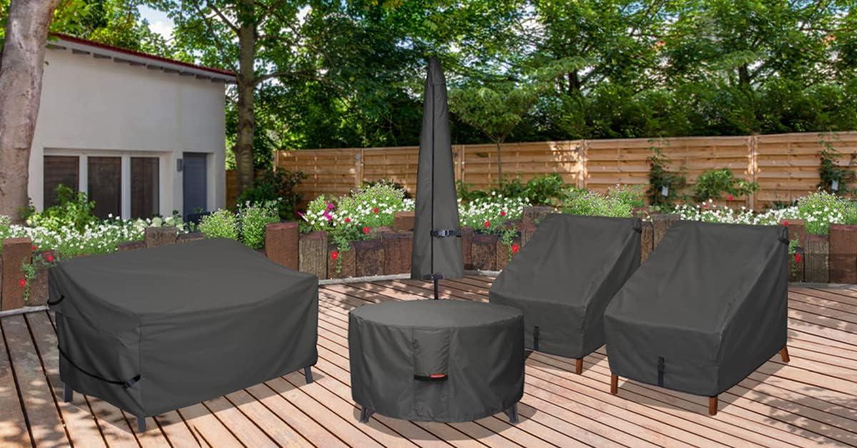 Black Waterproof 600D Polyester Round Fire Pit Cover 36 Inch