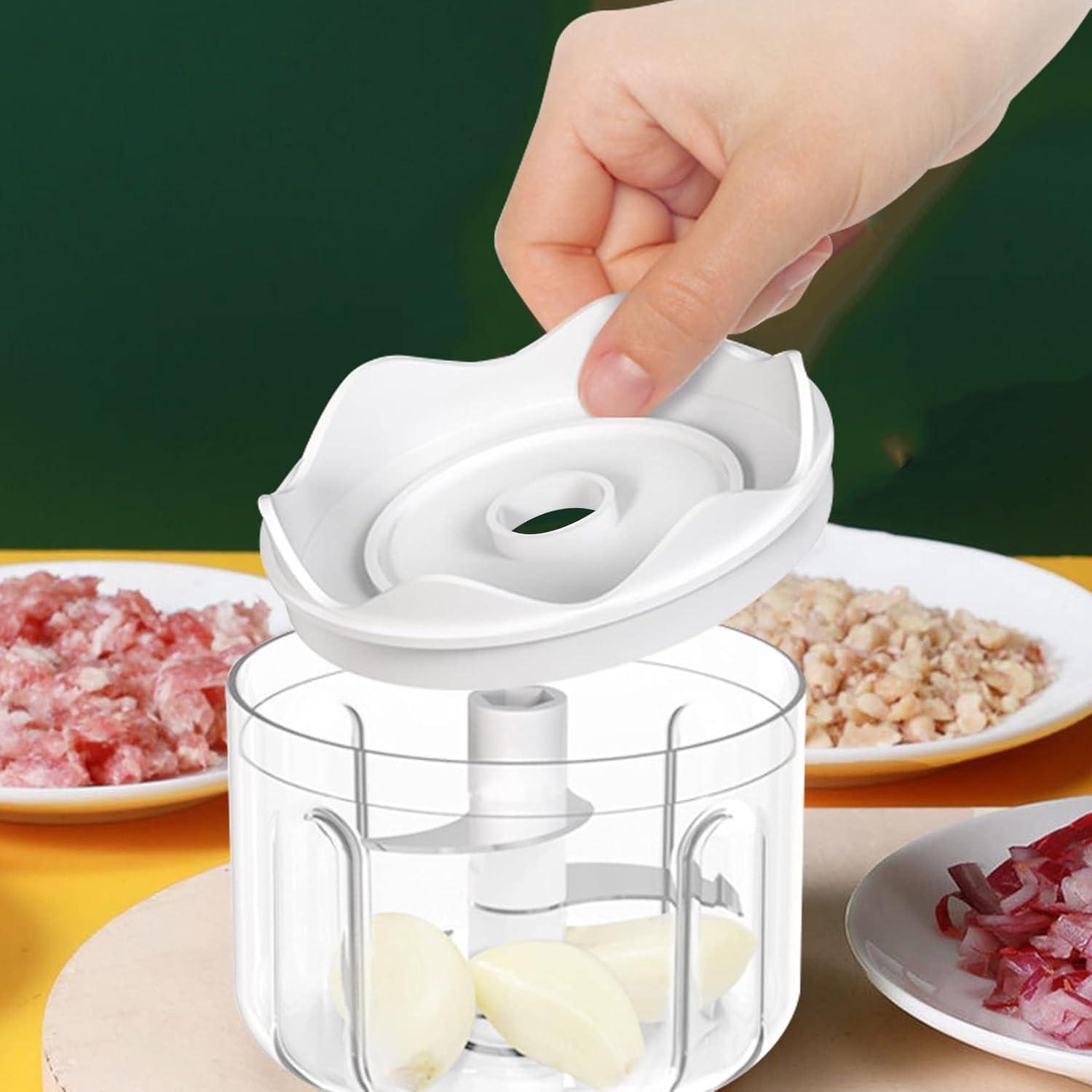 (100+250+350ML) White 3 Pcs Cordless Mini Food Chopper,Small Food Processor for Garlic,Nut,Meat