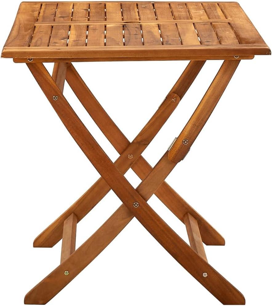 vidaXL Acacia Wood Folding Patio Table - Modern Outdoor Terrace/Patio Dining Table, Easy to Clean, Weather-Resistant, Brown