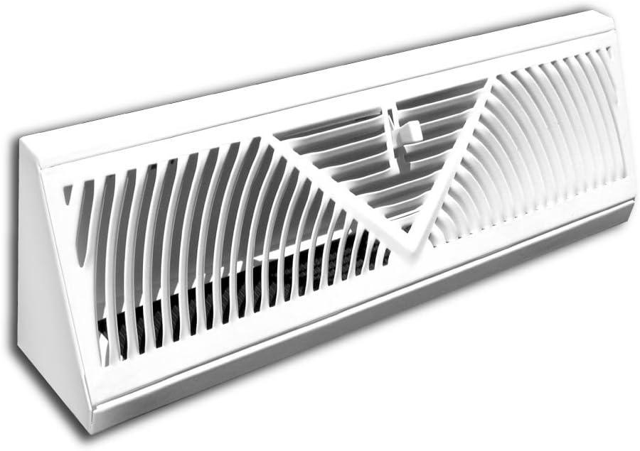 Tru Aire 4-1/2 in. H X 18 in. W 3-Way Powder Coat White Steel Baseboard Diffuser