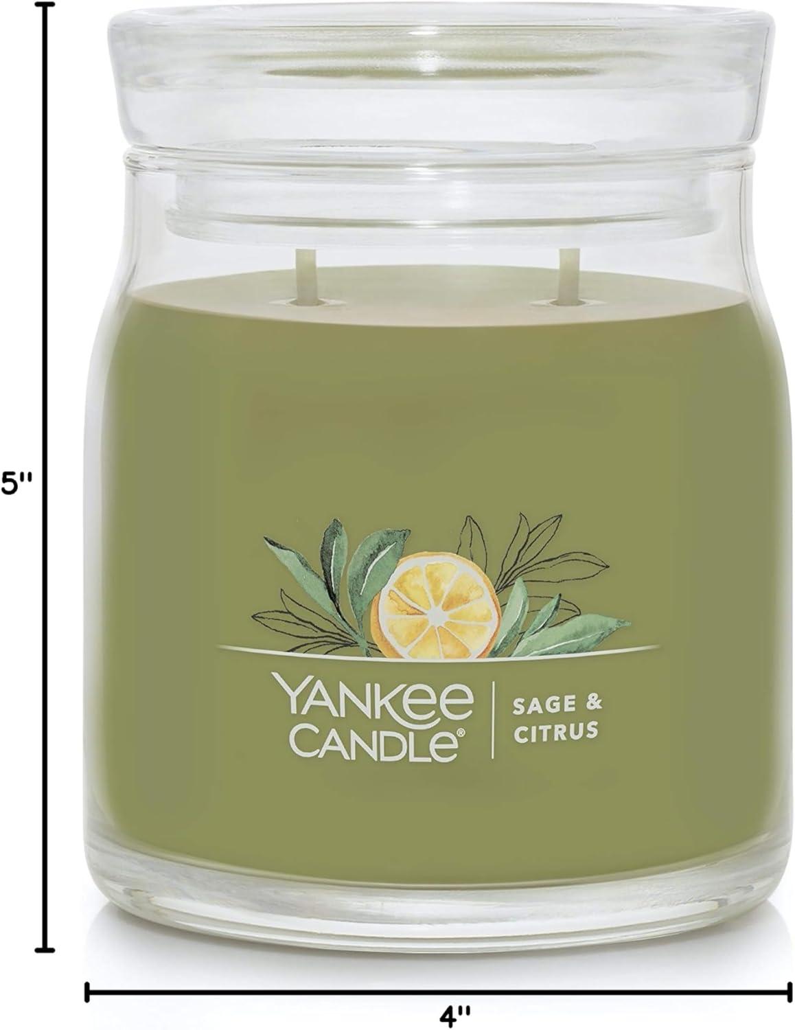 Sage and Citrus Scented Green Soy Jar Candle