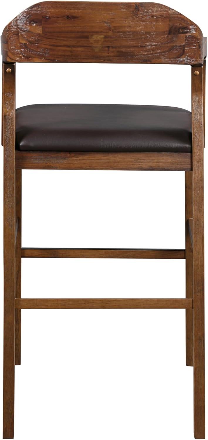 Rasmus Stationary Barstool: 29" Faux Leather, Eco-Friendly Wood, Fixed Height - Boraam