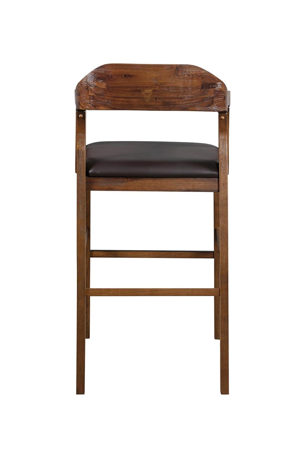 Rasmus Stationary Barstool: 29" Faux Leather, Eco-Friendly Wood, Fixed Height - Boraam
