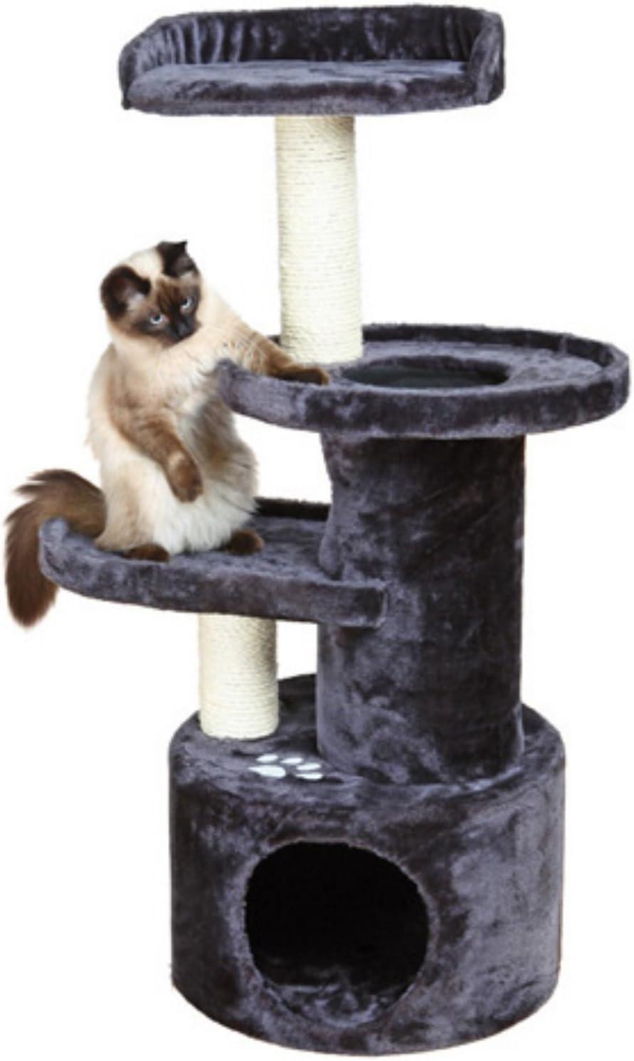 TRIXIE TRIXIE Oviedo 41" Cat Tree, 3-Level Cat Tower, Sisal Scratching Posts, Plush Condo, Tunnel, Platforms