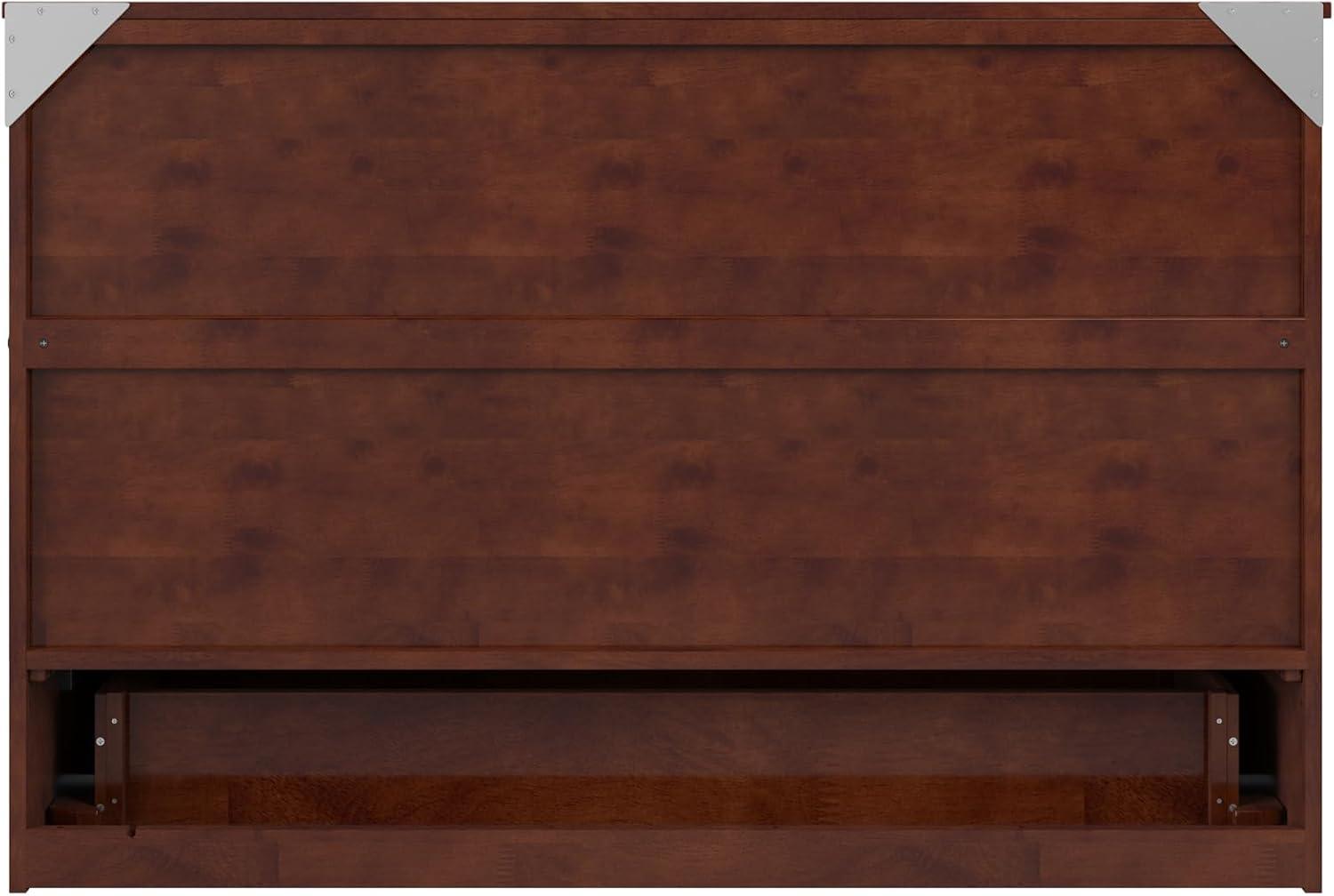 Queen Northfield Murphy Bed Chest Walnut - AFI: Hardwood Frame, Built-In USB Ports & Storage Drawer